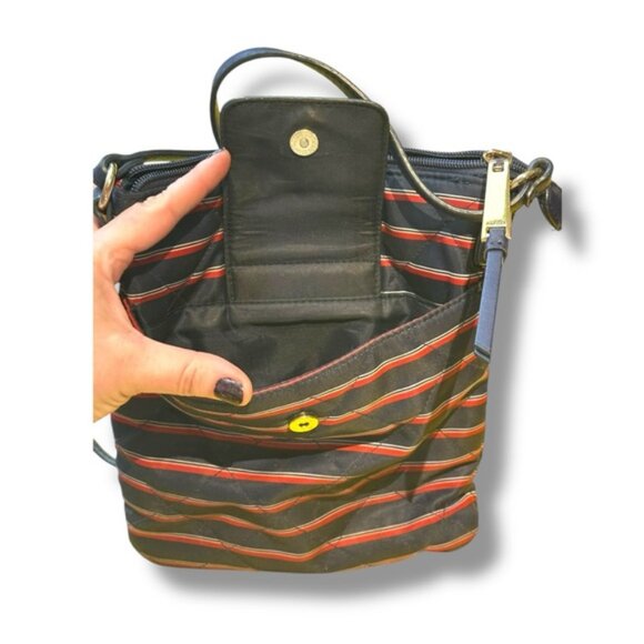 Vintage Women’s Tommy Hilfiger Navy Red Quilted Striped Mini Crossbody Bag - Picture 4 of 10